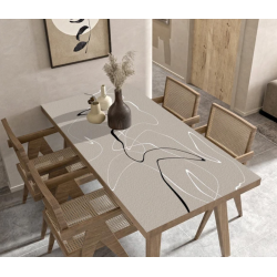 Прямоугольная водостойкая скатерть под кожу, покрытие на стол для кухни "Abstract", 80*120 см